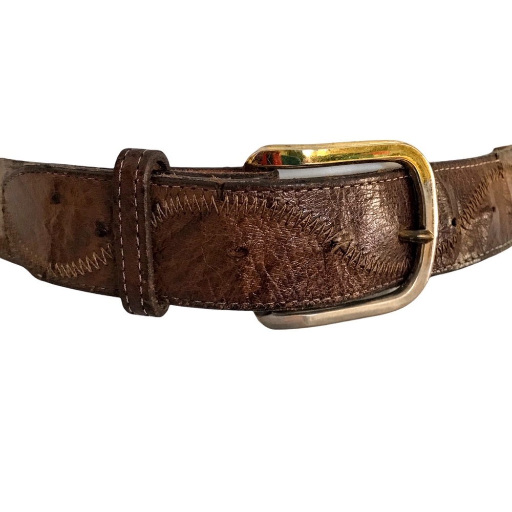 Nocona Belt Distressed Patchwork Brown Leather Si… - image 1